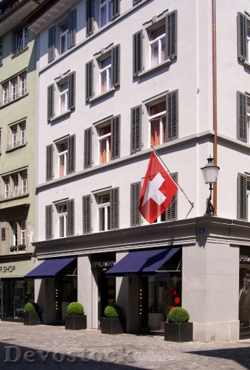 Devostock Zurich Switzerland Flag Kamienica