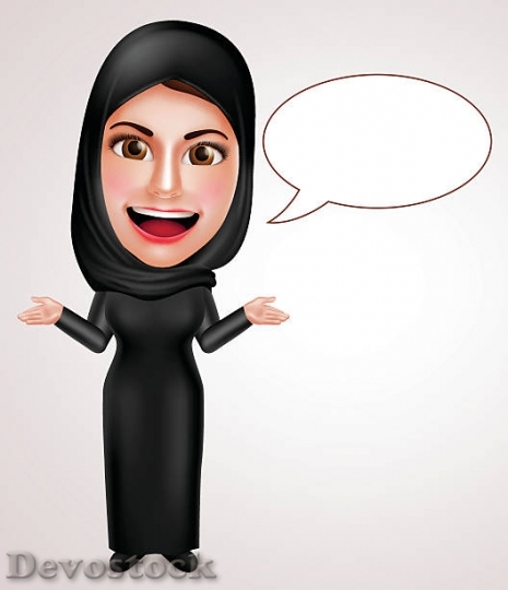 Devostock female-muslim-arab-talking-and-presenting-with-emp$1