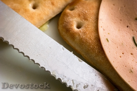 Devostock Abendbrot Knife Sausage Bread