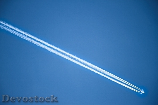 Devostock Aircraft Blue Sky Landscape