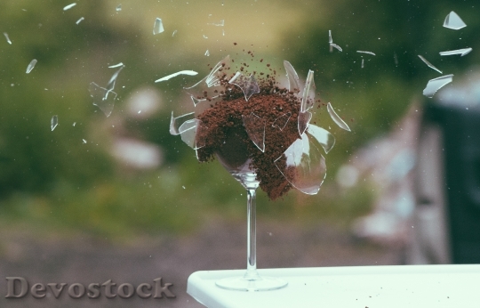 Devostock Art Broken Explosion Glass