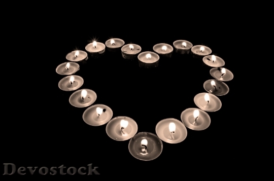 Devostock Background Candle Heart Candies