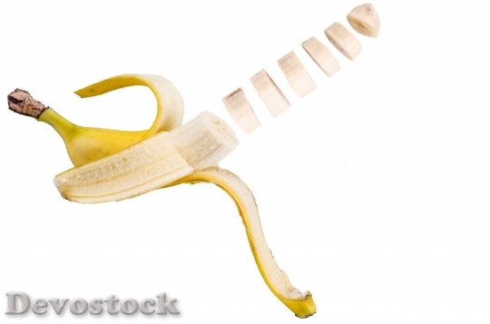 Devostock Banana Slice White Cut