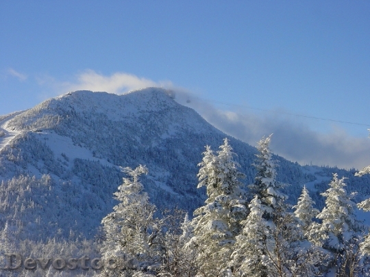 Devostock Beautiful Snowcapped Mountains Against