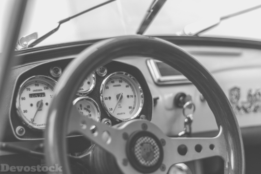 Devostock Black And White Car Steering Wheel 11285 4K
