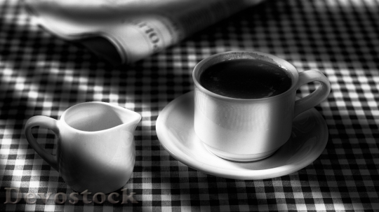 Devostock Black White Coffee Morning