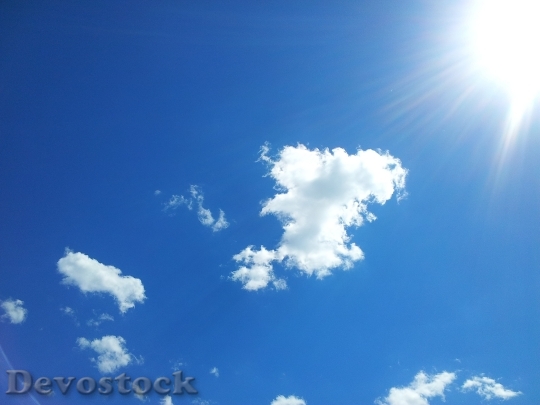 Devostock Blue Sky Sun Clouds