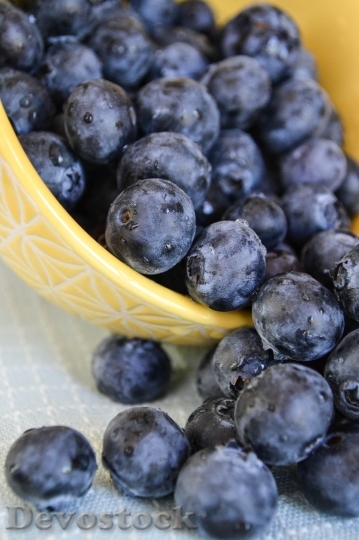 Devostock Blueberries Bowl Fresh Food