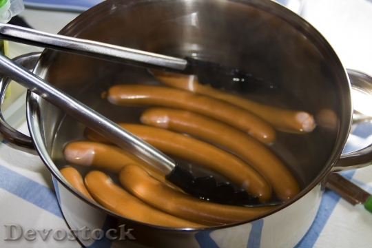 Devostock Bockwurst Sausages Pot Cook