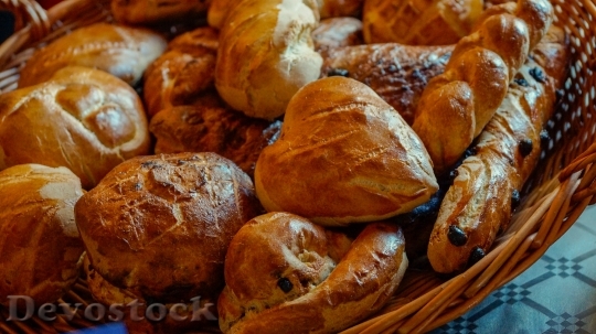 Devostock Bread Basket Roll Food
