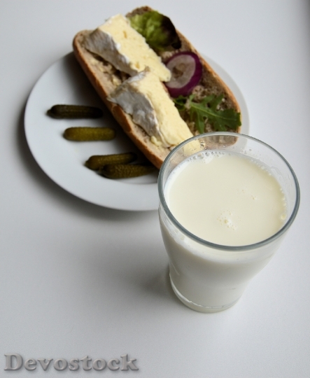 Devostock Bread Milk Breakfast Sandwich