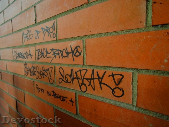 Devostock Brick Wall Orange Sign