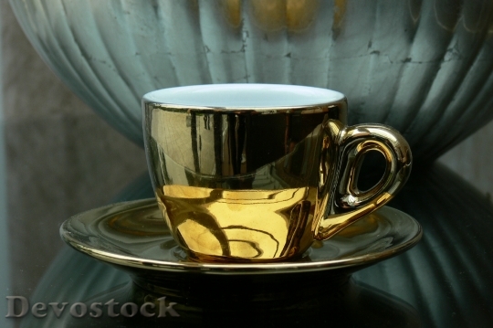 Devostock Cafe Coffee Luxury Gold
