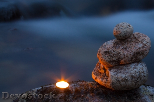 Devostock Candle Peace Zen Stone