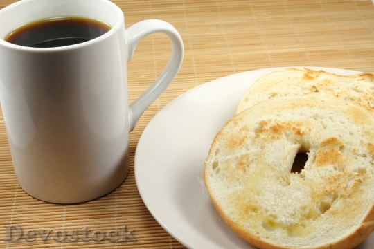 Devostock Coffee Bagel Breakfast Mug