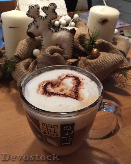 Devostock Coffee Cappuccino Advent Romantic