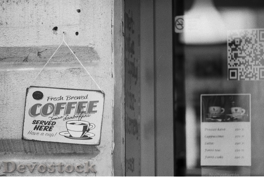 Devostock Coffee Fresh Sign Drink