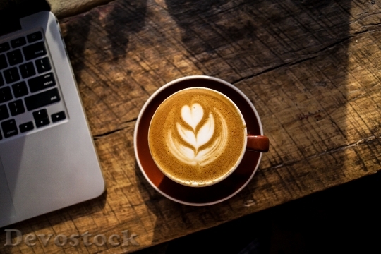 Devostock Coffee Latte Pattern Flower