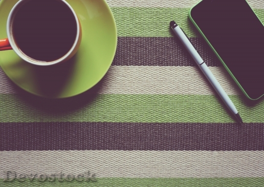 Devostock Coffee Notebook Wooden Background 5