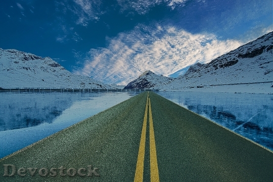 Devostock Cold Snow Road 3523