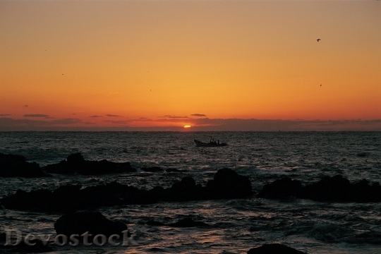 Devostock Colorful Sunset Over Sea