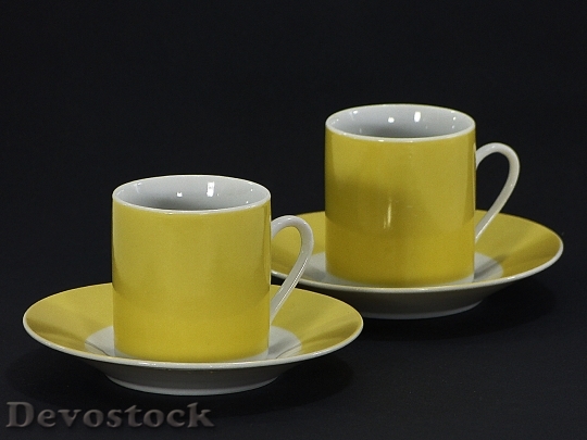 Devostock Cups Yellow Coffee Dishes