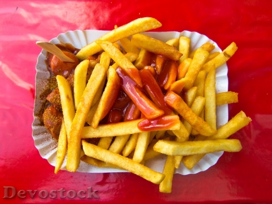 Devostock Currywurst French Fries French