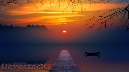 Devostock Dawn Landscape Sunset 11018