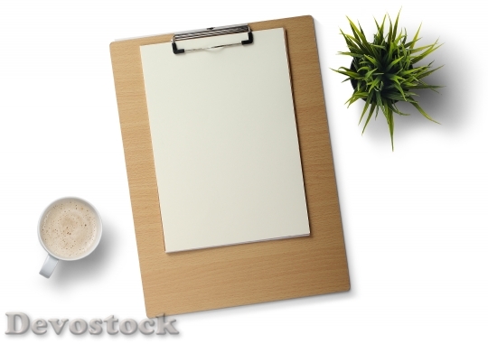 Devostock Desk White Background Plant
