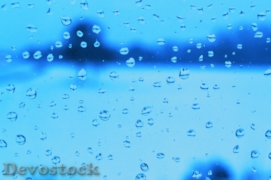 Devostock Drip Blue Window Glass