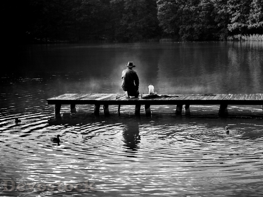 Devostock Fishing Light Black And White 2796