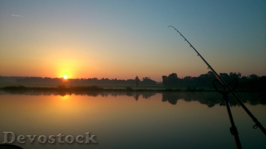 Devostock Fishing Peca Lake Sunset