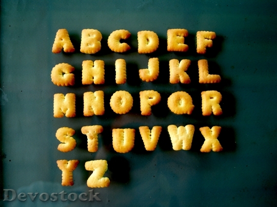 Devostock Food Alphabet Biscuit Letter 3