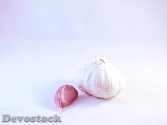 Devostock Garlic White Background Vegetable