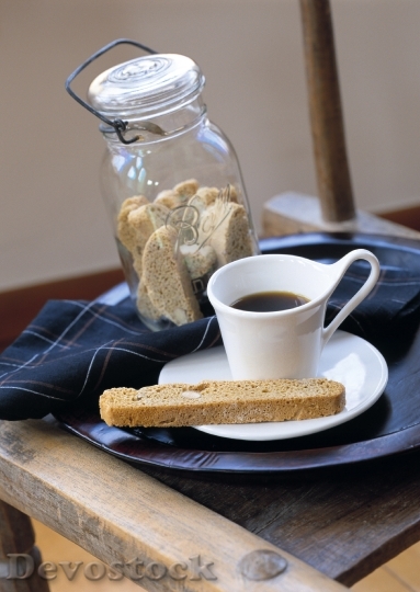 Devostock Hot Coffee With Bread
