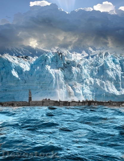 Devostock Iceberg Background Blue Landscape