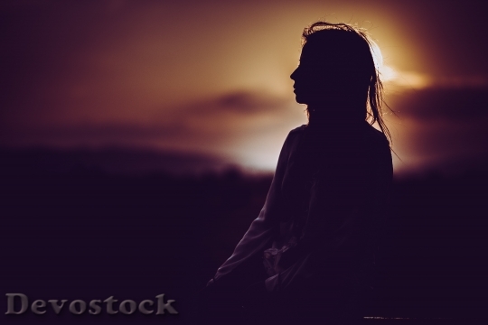 Devostock Landscape Sunset Person 11906
