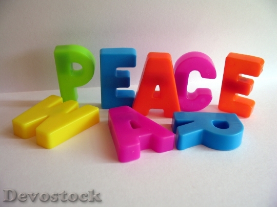 Devostock Letters Peace War Text