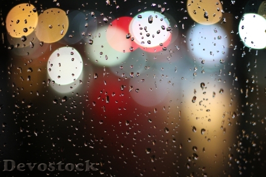 Devostock Lights Water Blur Rain
