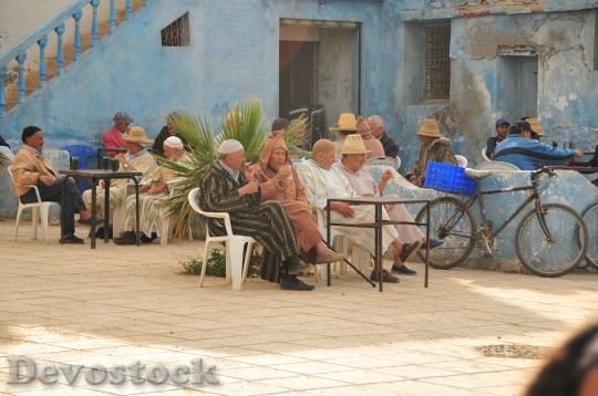 Devostock Men Morocco Coffee Old