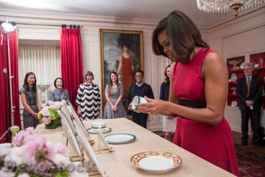 Devostock Michelle Obama Inspects New