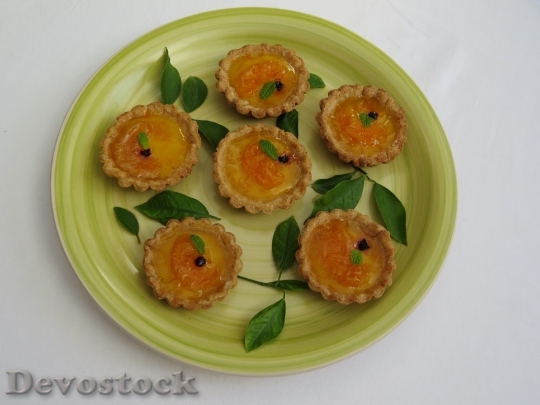 Devostock Minitartas Custard Tangerine Pastry 1