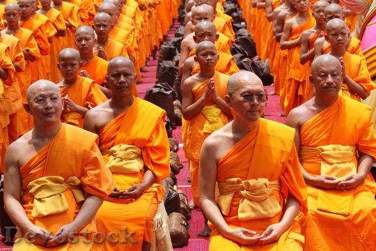 Devostock Monk Buddhists Sitting Elderly