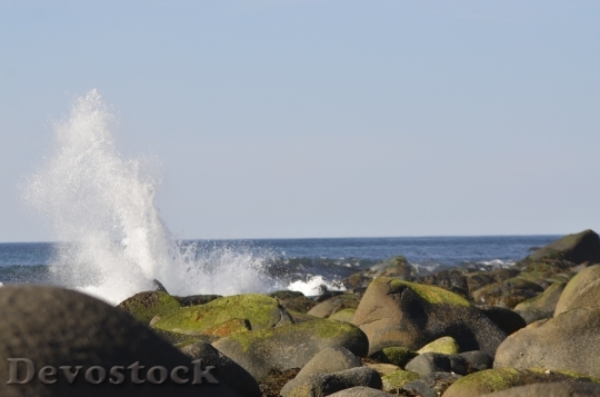 Devostock Norway Sea Stones Splash