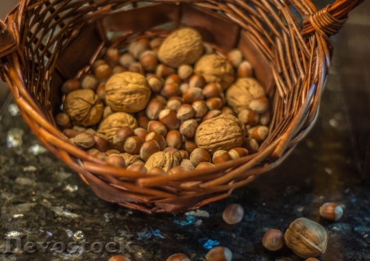 Devostock Nuts Walnuts Basket Food