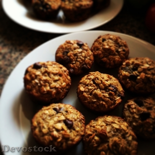 Devostock Oatmeal Muffins Cakes Healthy