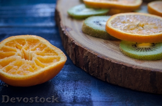 Devostock Orange Kiwi Wood Table