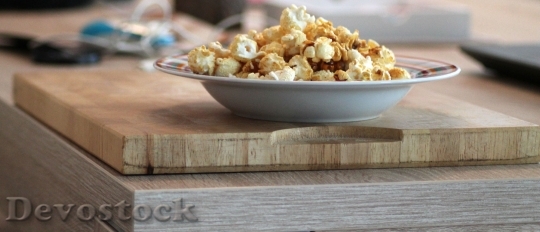 Devostock Plate Art Popcorn Corn