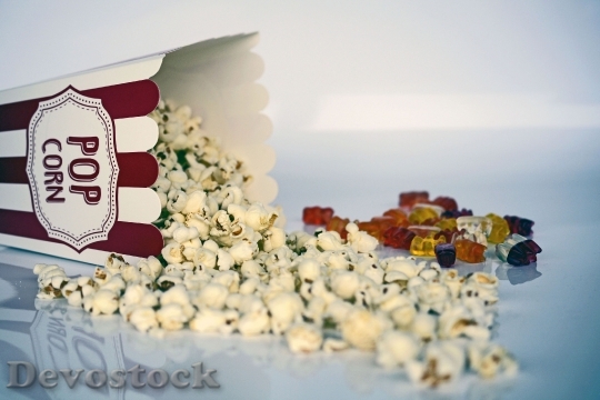 Devostock Popcorn Cinema Ticket Film 1
