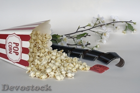 Devostock Popcorn Cinema Ticket Film